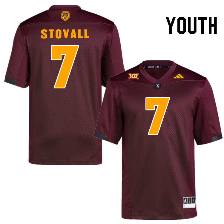 Men #7 Melquan Stovall Arizona State Sun Devils College Football Jerseys Stitched-Maroon
